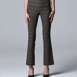 NWOT Simply Vera Verawang plaid checker grey bootcut trousers